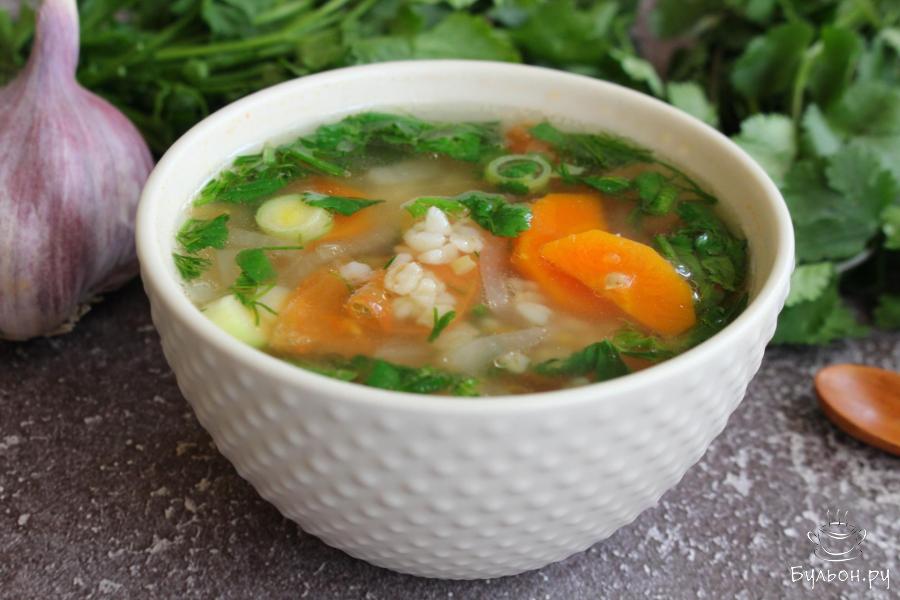 Постный суп с овощами и булгуром