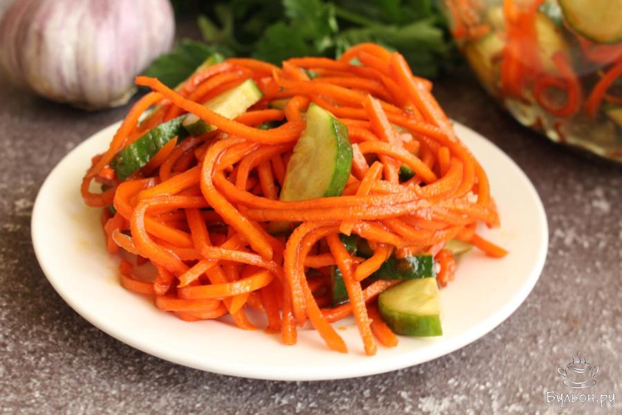 Салат из огурцов с корейской морковью