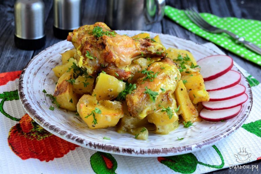 Рецепт куриных крылышек в духовке с картошкой