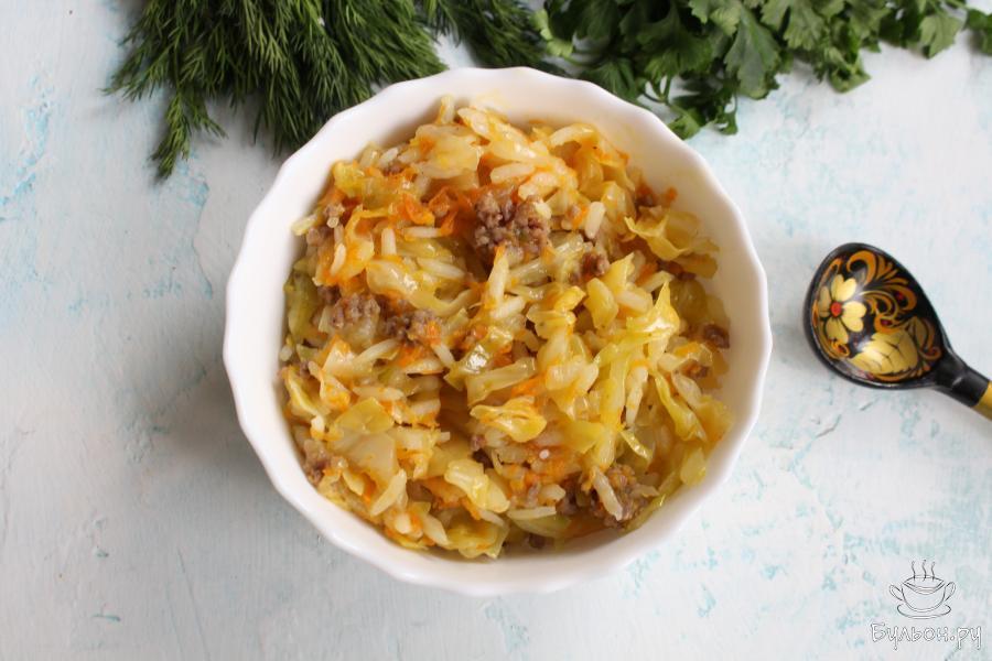 Капуста тушеная с рисом и фаршем Кулинарный блог Галины Кундиус Дзен