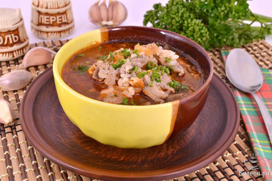 Суп харчо: рецепт приготовления с рисом