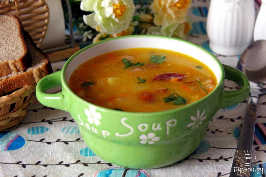 Гороховый суп с курицей и копченостями - пошаговый рецепт с фото