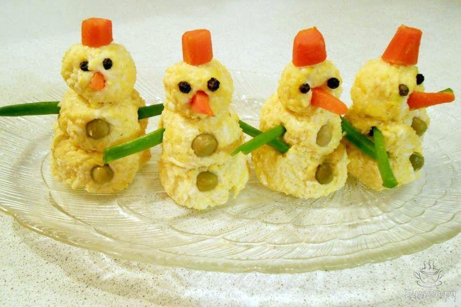 Закуска "Снеговики" - пошаговый рецепт с фото