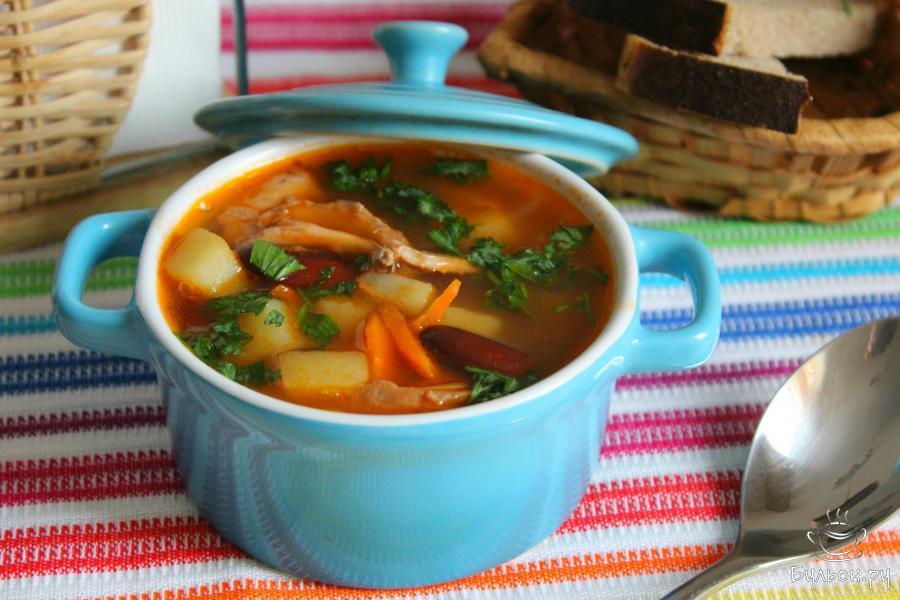 Острый суп с красной фасолью - пошаговый рецепт с фото