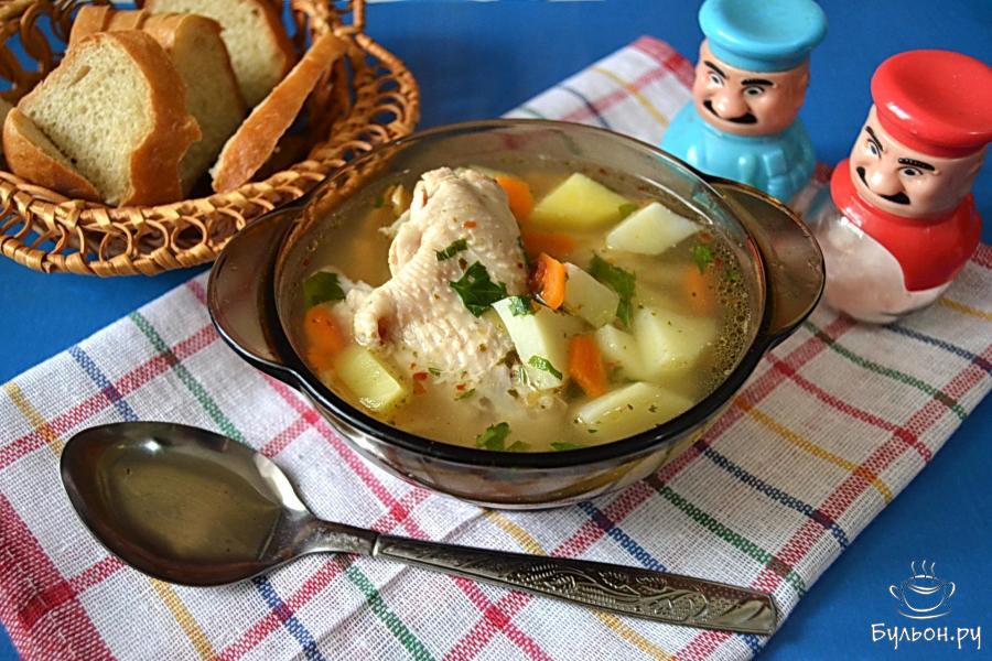 Картофельный суп с куриными крылышками - пошаговый рецепт с фото