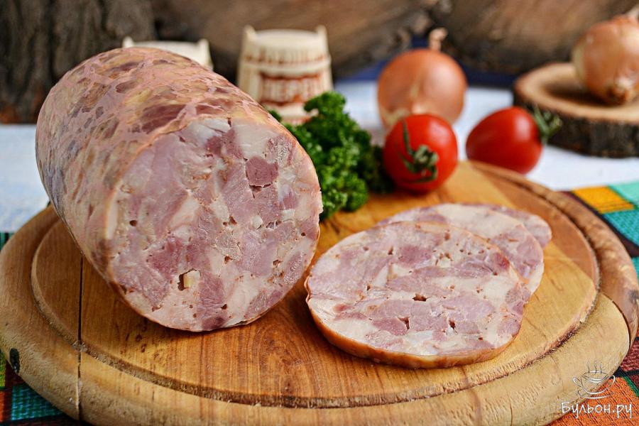 Ветчина рубленая из свинины и курицы - пошаговый рецепт с фото