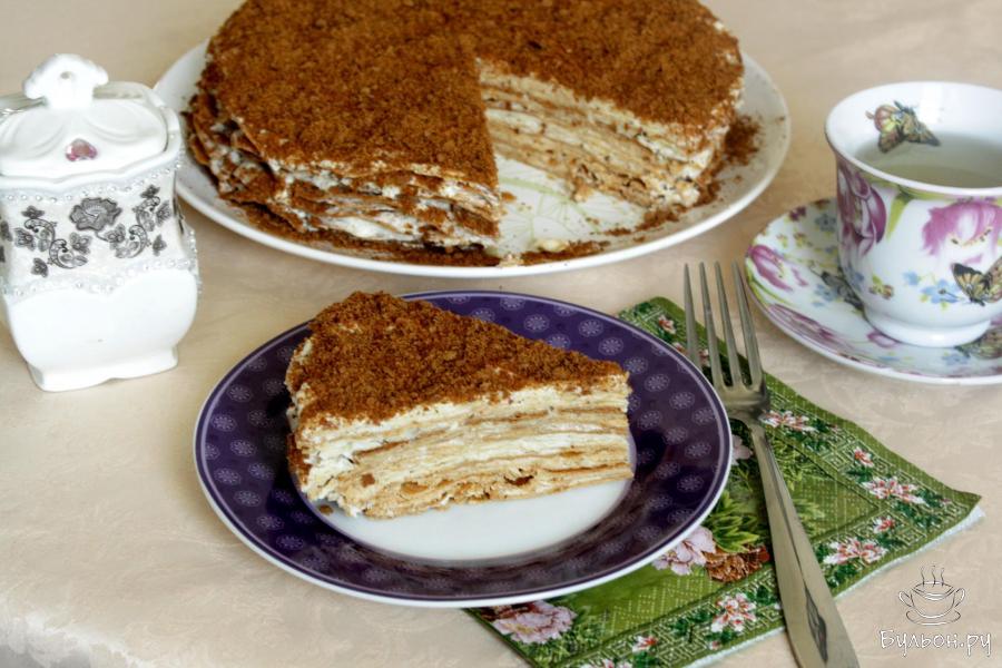 Торт Наполеон с молочным заварным кремом - пошаговый рецепт с фото