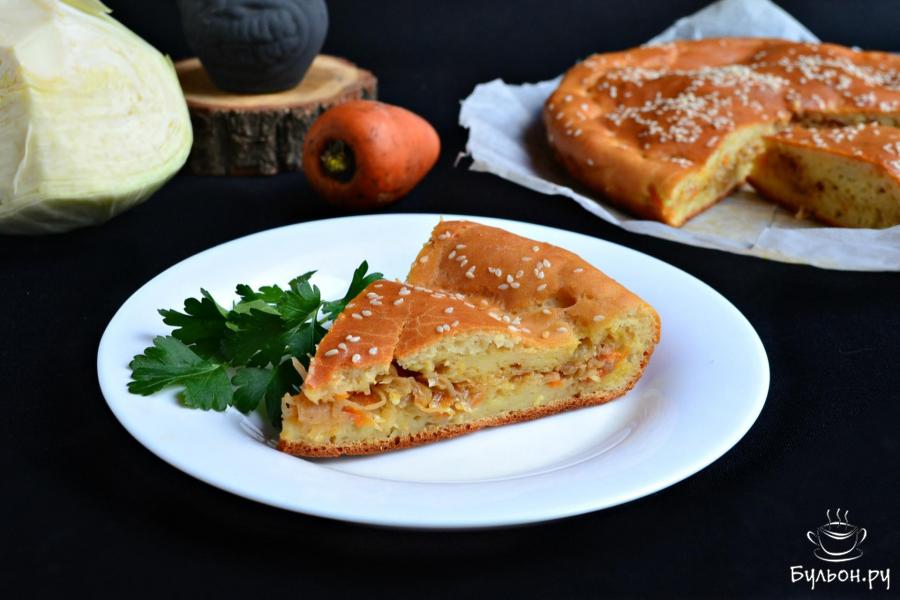Ленивый пирог с капустой - пошаговый рецепт с фото