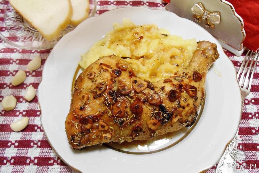 Куриные окорочка с розмарином, чесноком и лимоном - пошаговый рецепт с фото
