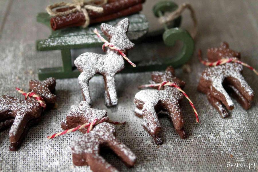 Печенье шоколадный олень к Рождеству - пошаговый рецепт с фото
