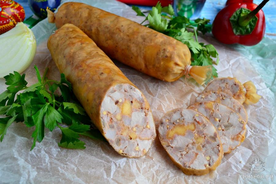 Колбаса с сыром и французской горчицей - пошаговый рецепт с фото