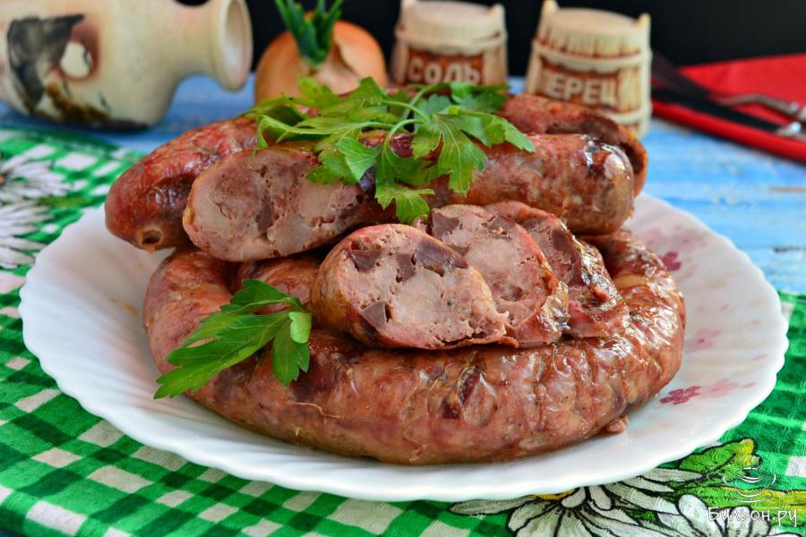 Домашняя колбаса со свиным сердцем