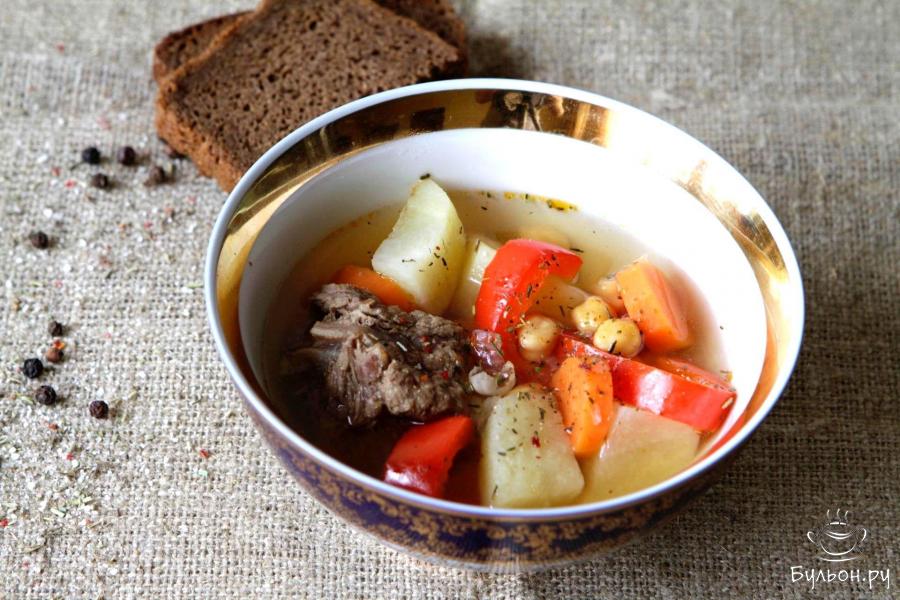 Узбекский суп Шурпа из баранины с нутом - пошаговый рецепт с фото