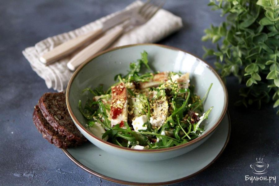Теплый салат из индейки с брынзой - пошаговый рецепт с фото