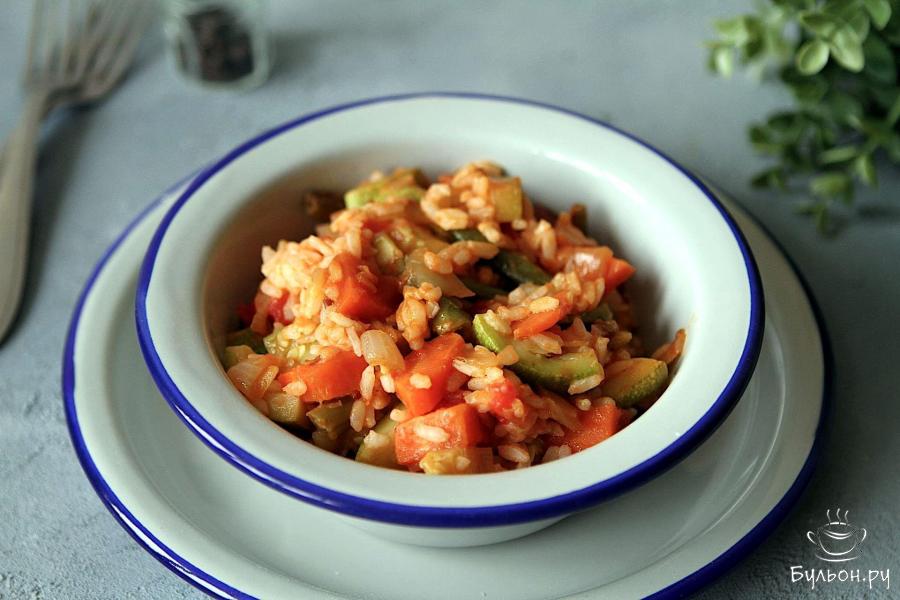 Тушеные кабачки с рисом и овощами - пошаговый рецепт с фото