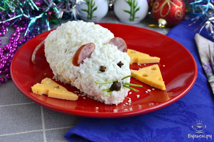 Салат "Мышка" на Новый год - пошаговый рецепт с фото