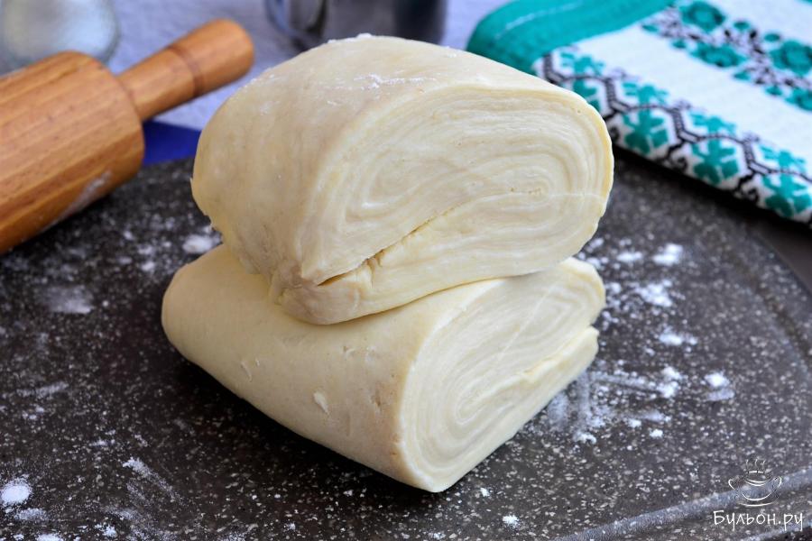 Бездрожжевое слоеное тесто быстрого приготовления - пошаговый рецепт с фото