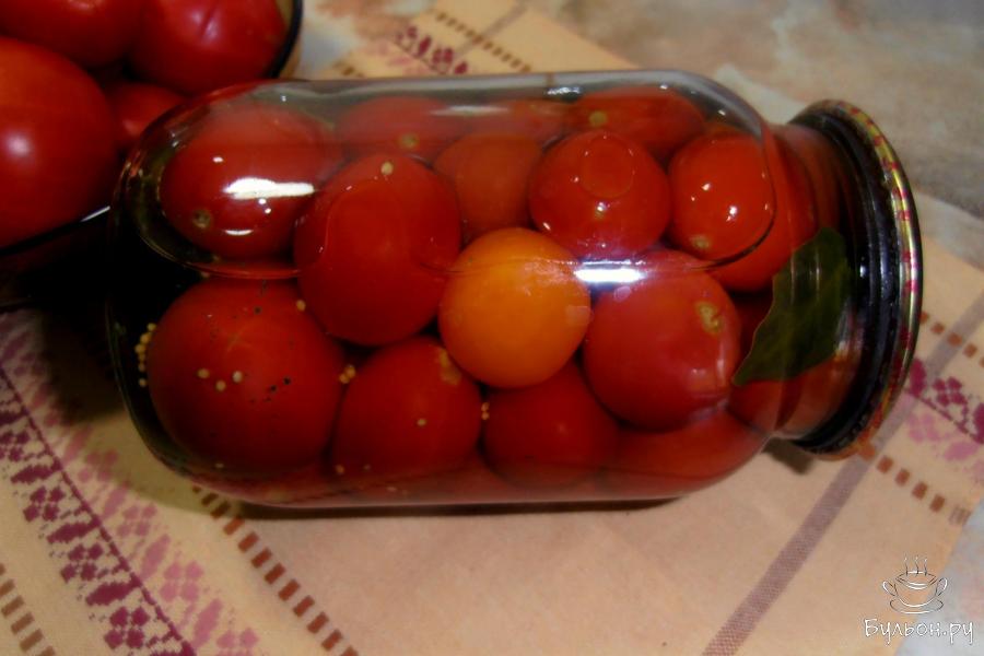 Консервированные помидоры с зернами горчицы на зиму