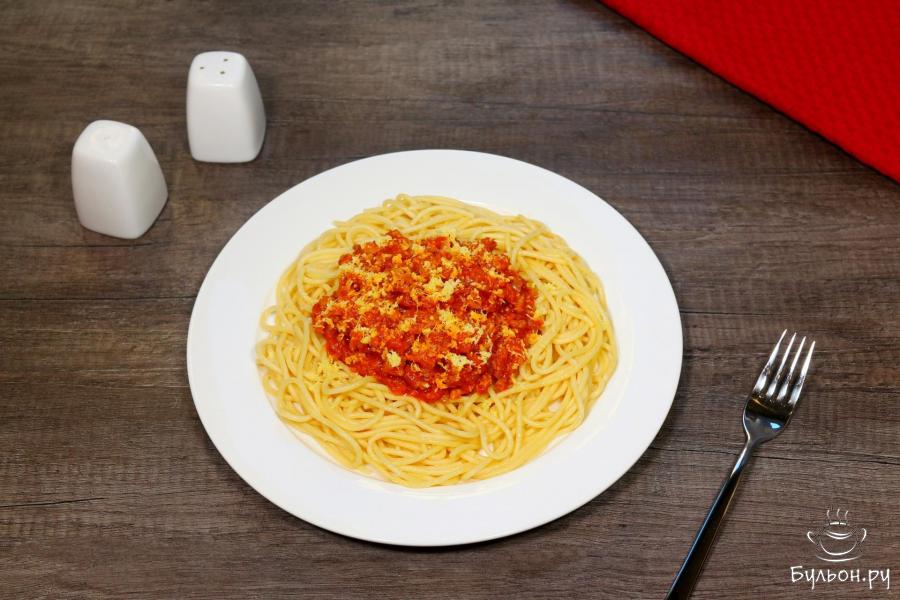Спагетти с фаршем и томатной пастой - пошаговый рецепт с фото