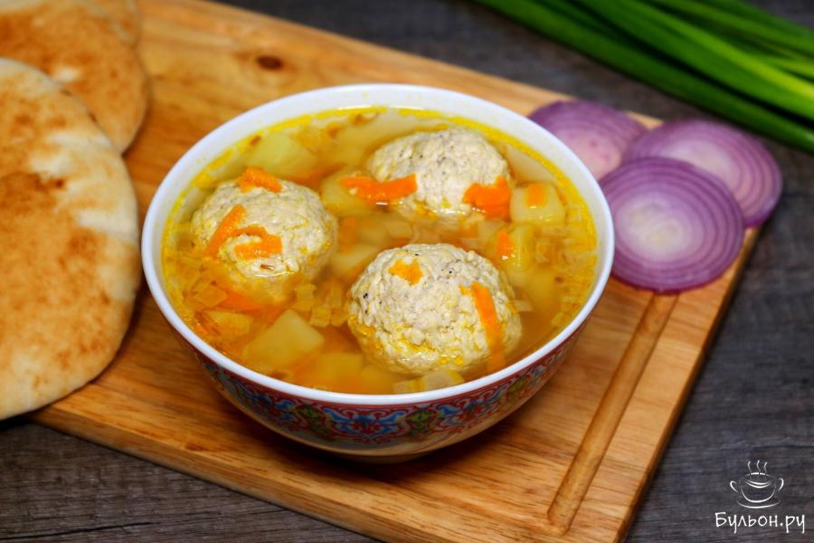 Овощной суп с мясными шарами и вермишелью - пошаговый рецепт с фото