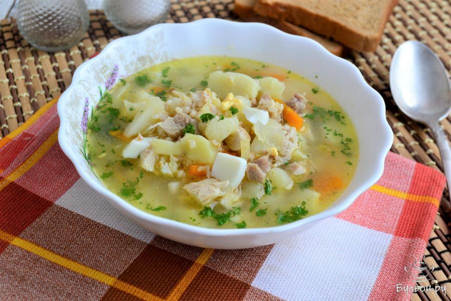 Куриный суп с пшеничной крупой и яйцом - пошаговый рецепт с фото