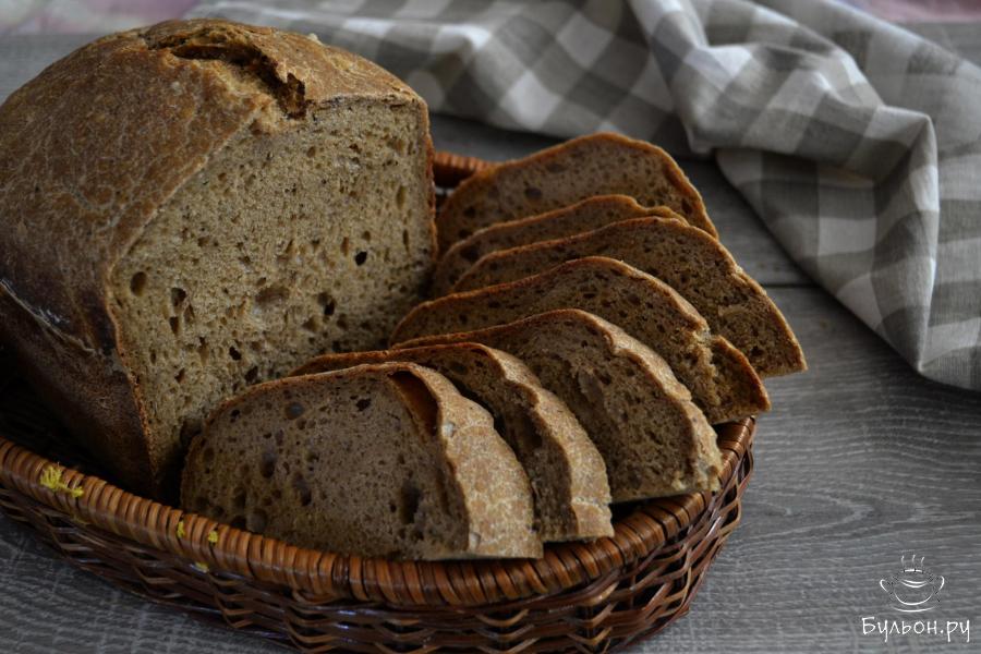 Бородинский хлеб на ржаной закваске в хлебопечке - пошаговый рецепт с фото