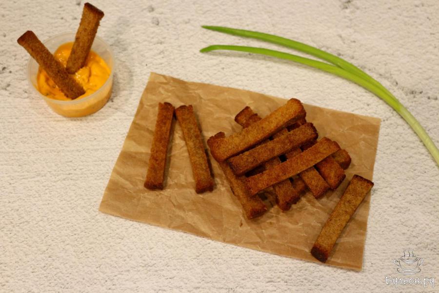 Сухарики с чесноком - пошаговый рецепт с фото