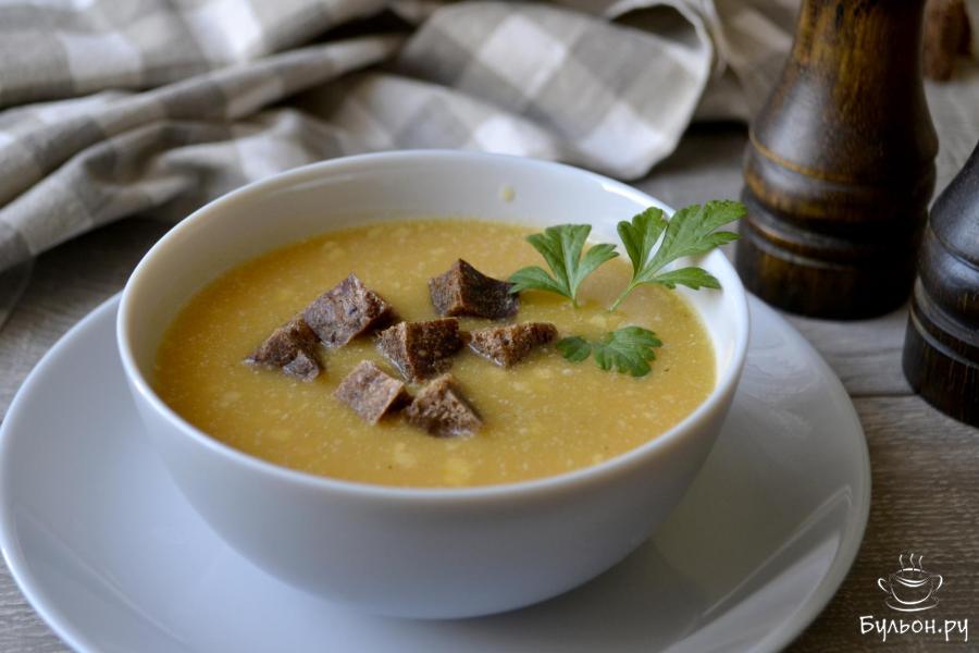 Суп-пюре из тыквы и чечевицы на курином бульоне - пошаговый рецепт с фото