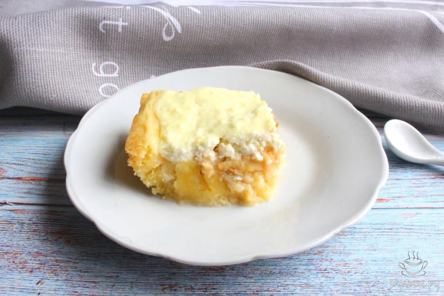 Открытый пирог с яблоками и творогом Открытый пирог с яблоками и творогом - пошаговый рецепт с фото