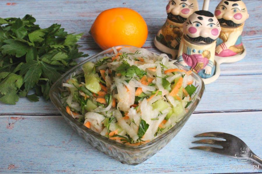 Сочный овощной салат с дайконом - пошаговый рецепт с фото
