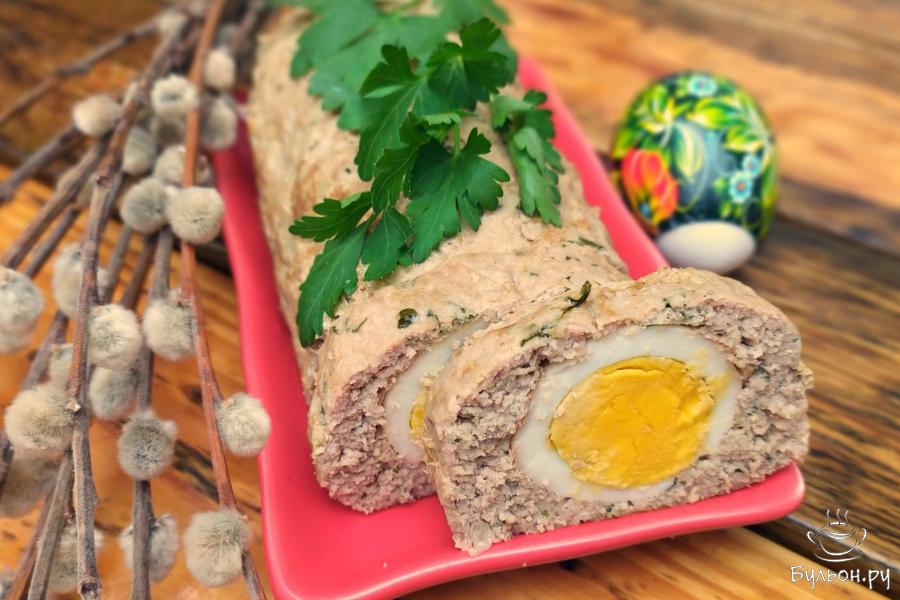 Пасхальный митлоф с отварным яйцом - пошаговый рецепт с фото