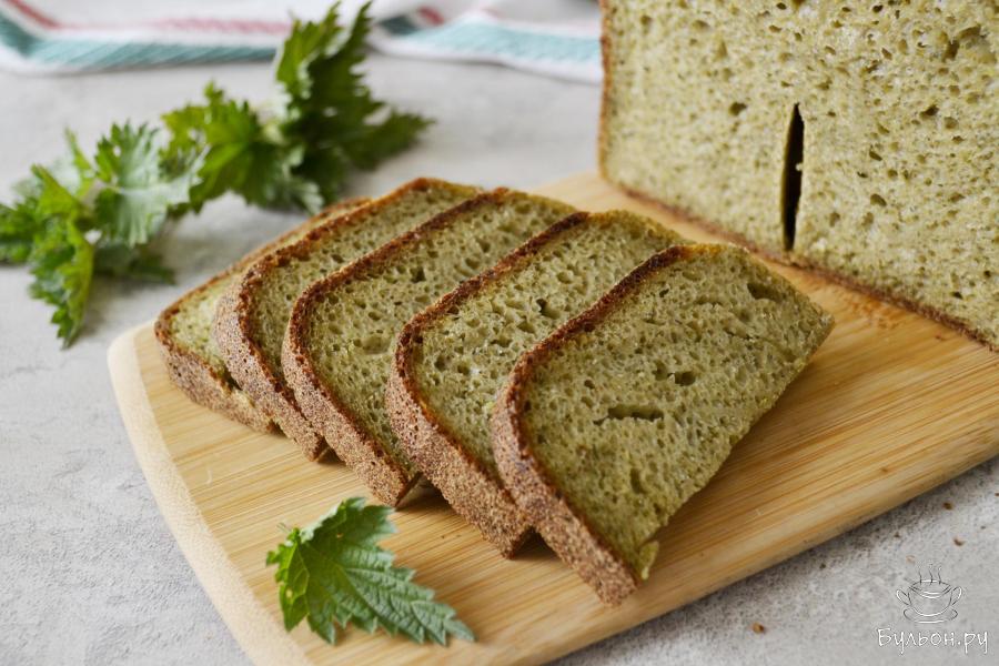 Хлеб на закваске с молодой крапивой в хлебопечке - пошаговый рецепт с фото