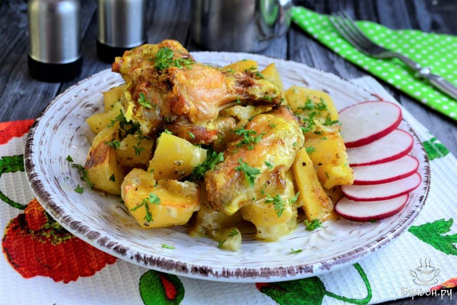 Рецепт куриных крылышек с картошкой в духовке