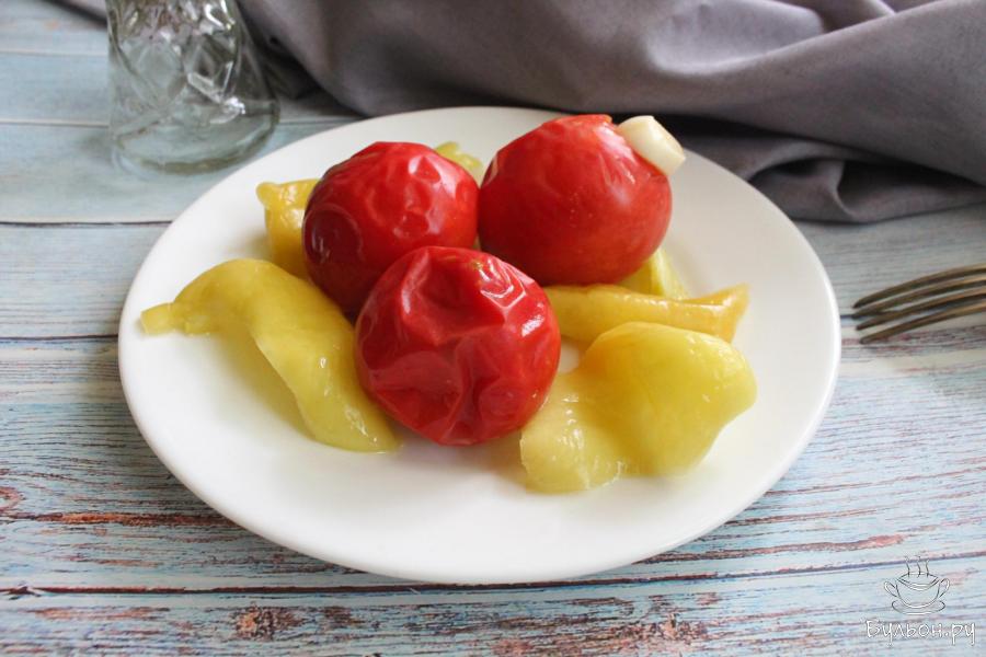 Быстрые квашеные помидоры с болгарским перцем - пошаговый рецепт с фото