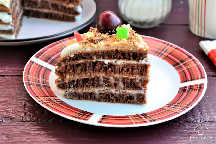 Шоколадный торт на сковороде - пошаговый рецепт с фото