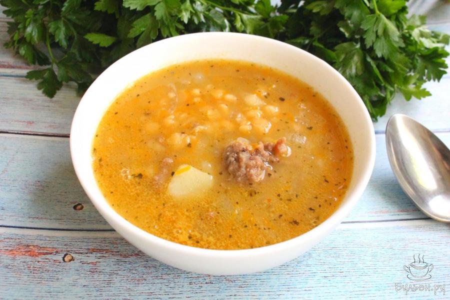 Пряный гороховый суп с мясным фаршем - пошаговый рецепт с фото