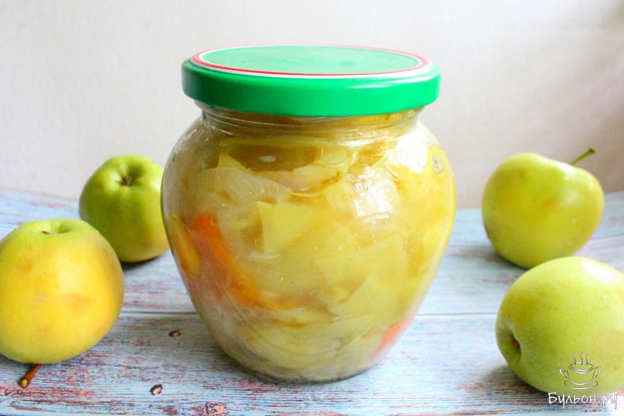 Салат из болгарских перцев, лука и яблок на зиму - пошаговый рецепт с фото