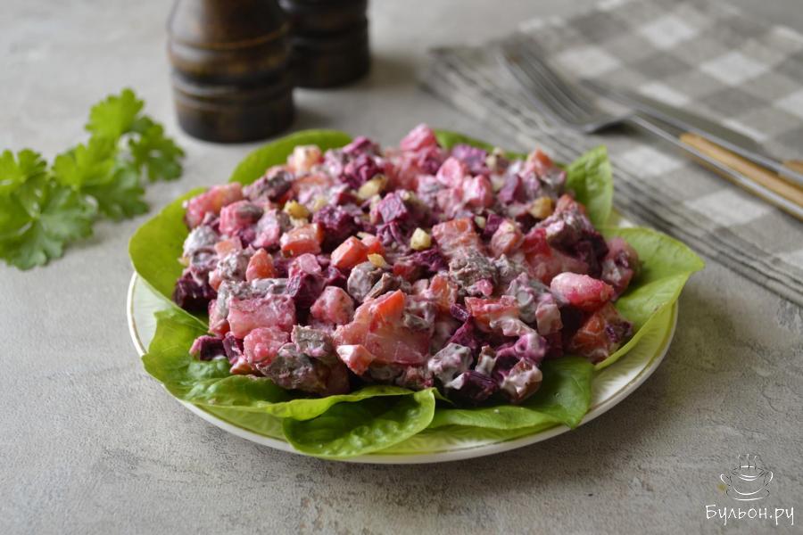 Салат с говядиной Гренадер - пошаговый рецепт с фото