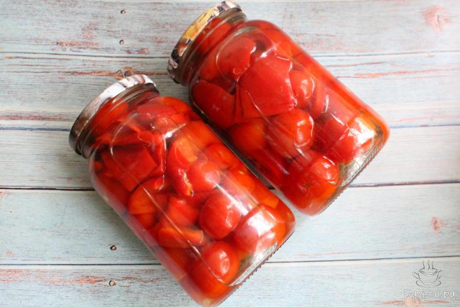 Сладкие помидоры с красными болгарскими перцами на зиму