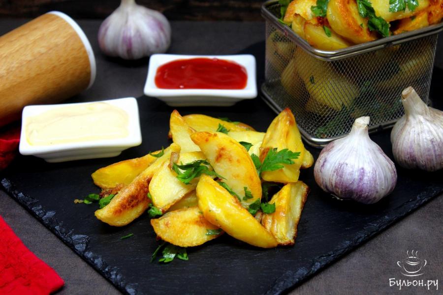 Картофель айдахо с чесноком и зеленью - пошаговый рецепт с фото