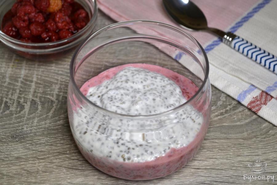 Чиа пудинг с кефиром и ягодами - пошаговый рецепт с фото