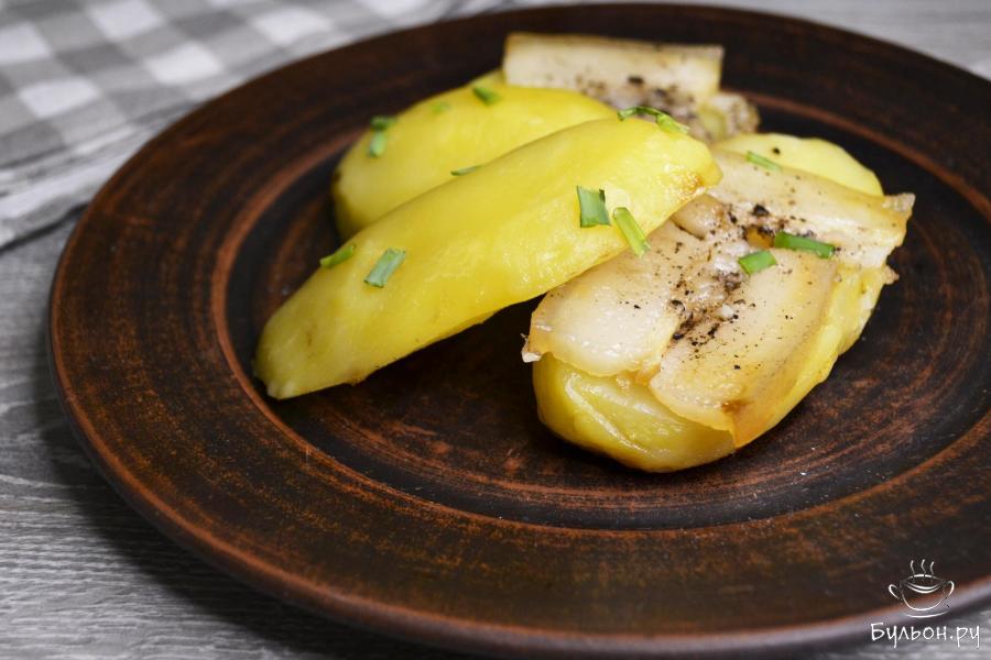 Картошка с салом, запеченная в фольге в духовке - пошаговый рецепт с фото