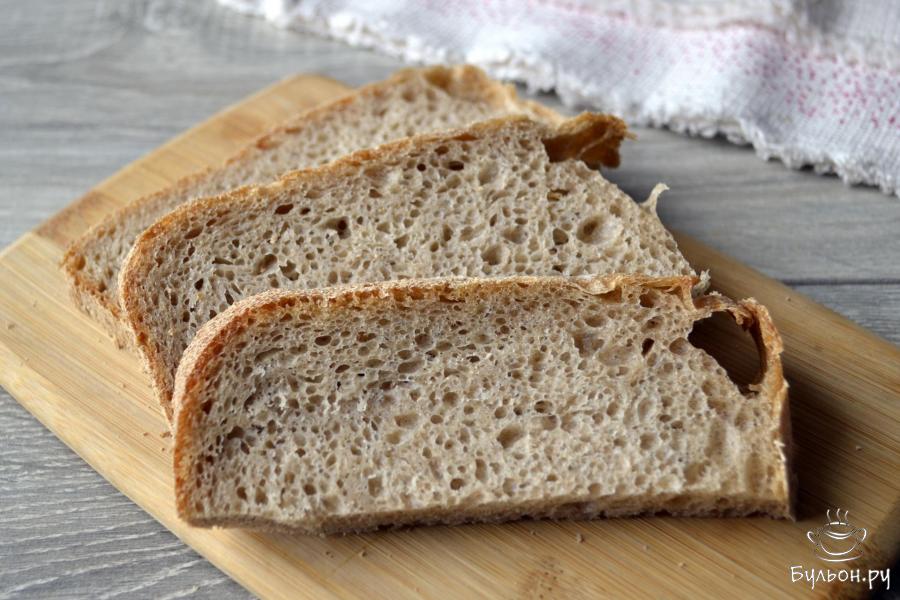 Хлеб с цельнозерновой мукой на закваске в хлебопечке