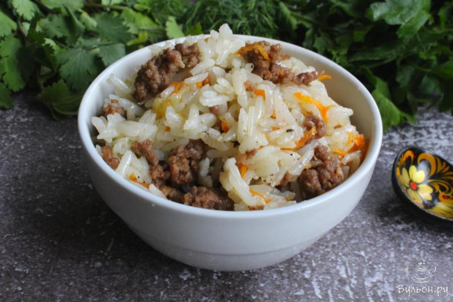 Рис "по-флотски" с мясным фаршем Рис "по-флотски" с мясным фаршем - пошаговый рецепт с фото