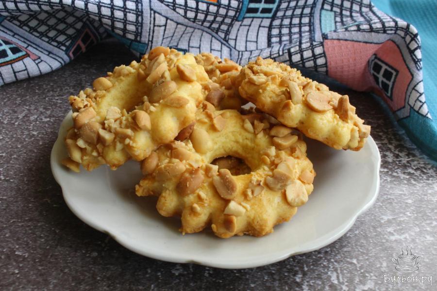 Печенье Песочные кольца с арахисом по ГОСТу - пошаговый рецепт с фото
