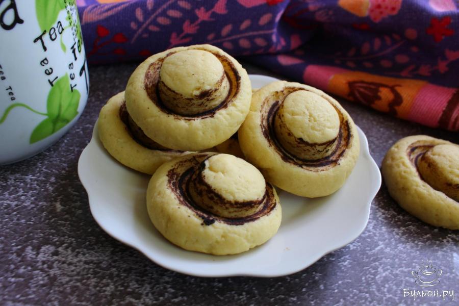 Домашнее печенье "Шампиньоны" - пошаговый рецепт с фото