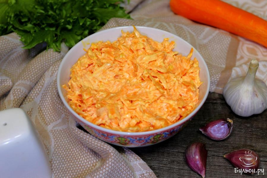 Салат из моркови, майонеза и чеснока - пошаговый рецепт с фото
