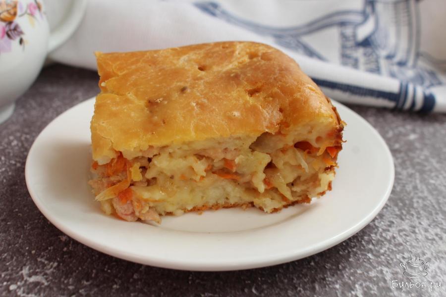 Заливной пирог с куриным фаршем и овощами Заливной пирог с куриным фаршем и овощами - пошаговый рецепт с фото