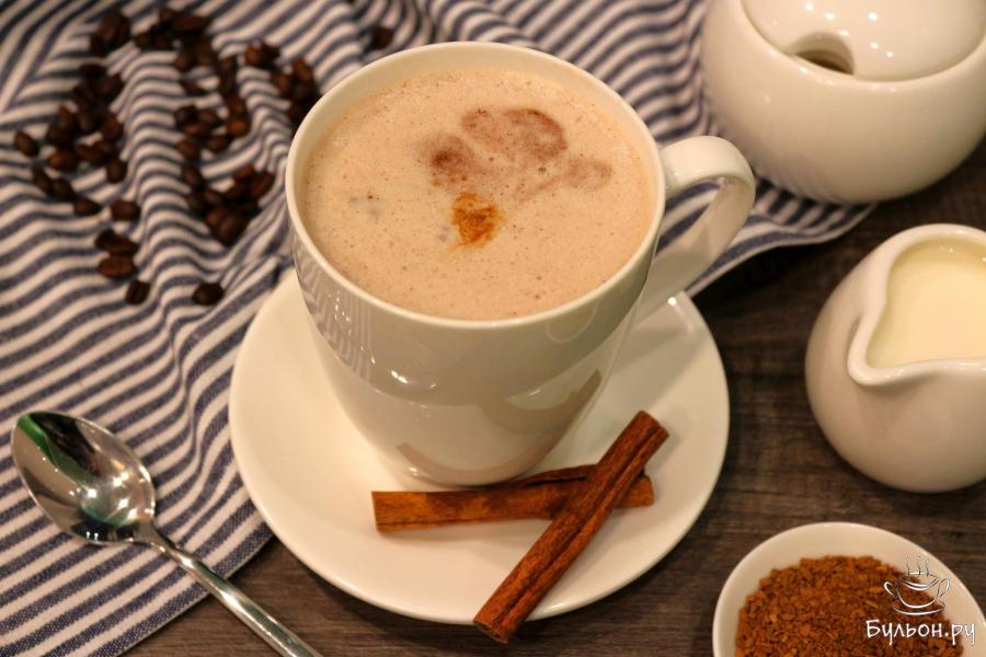 Кофе с какао, молоком и корицей - пошаговый рецепт с фото