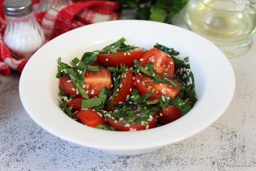 Салат из помидор с кунжутом - пошаговый рецепт с фото